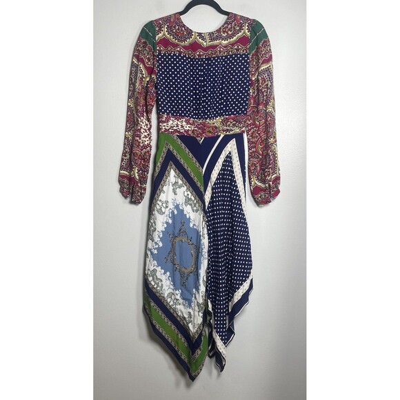 MOULINETTE SOEURS Istanbul Wrap Dress Size 2 Multicolor Festival Bohemian Anthro - Picture 8 of 11